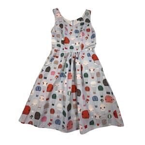 ModCloth Fervour Hot Air Balloon Dress Women's S Blue Print Retro Style